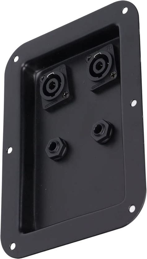 Speaker Junction Box, 4 Core Socket Jack Plate, Dual 6.35 Plug 